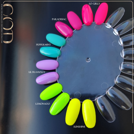 Nuancier fait avec le Gel couleur Lemonado