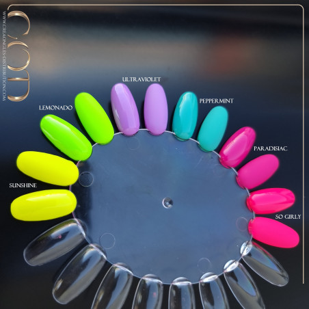 Nuancier de face fait avec le Gel couleur Lemonado