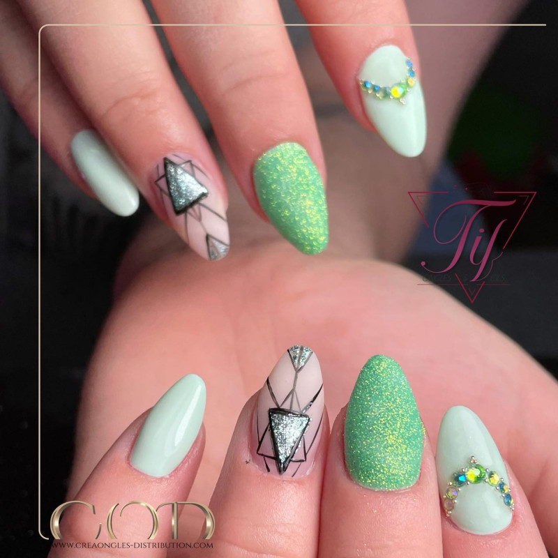 Paillettes vertes pour la réalisation d'effet sucre