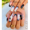Nail art réalisé avec le MIX light black