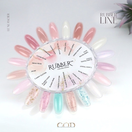 Nuancier fait avec le Rubber Base Candy Rose