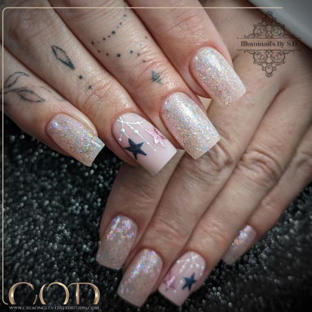 Square fait avec le Shimmer Aurora Glitter