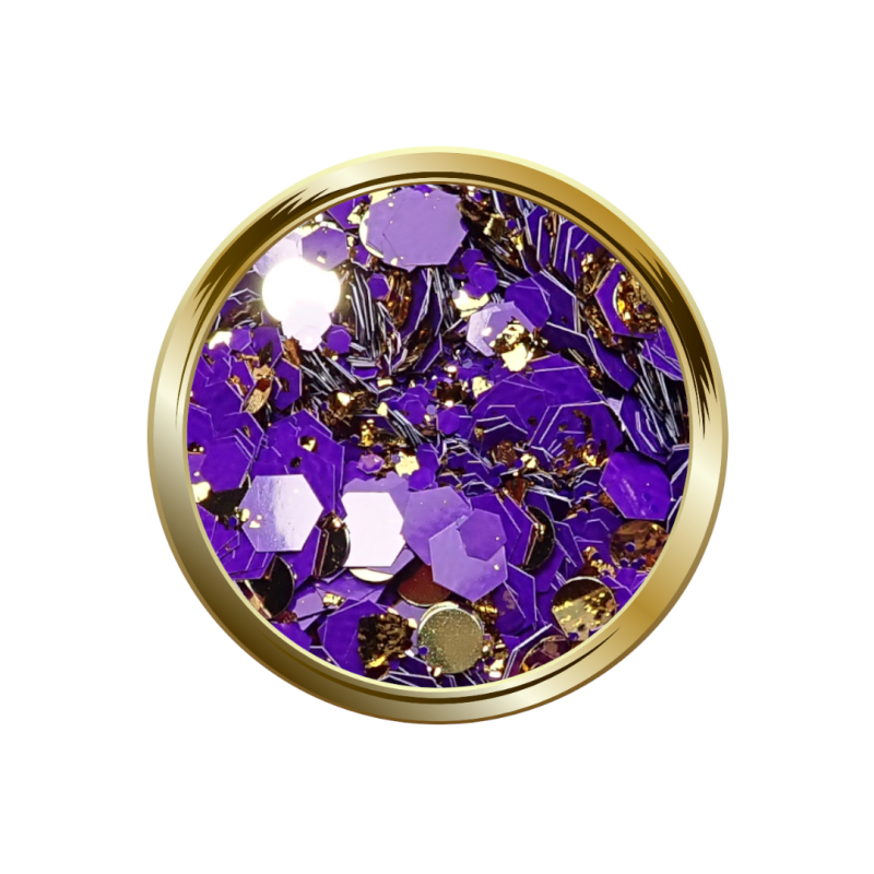 Mezclar hoja dorada y morado