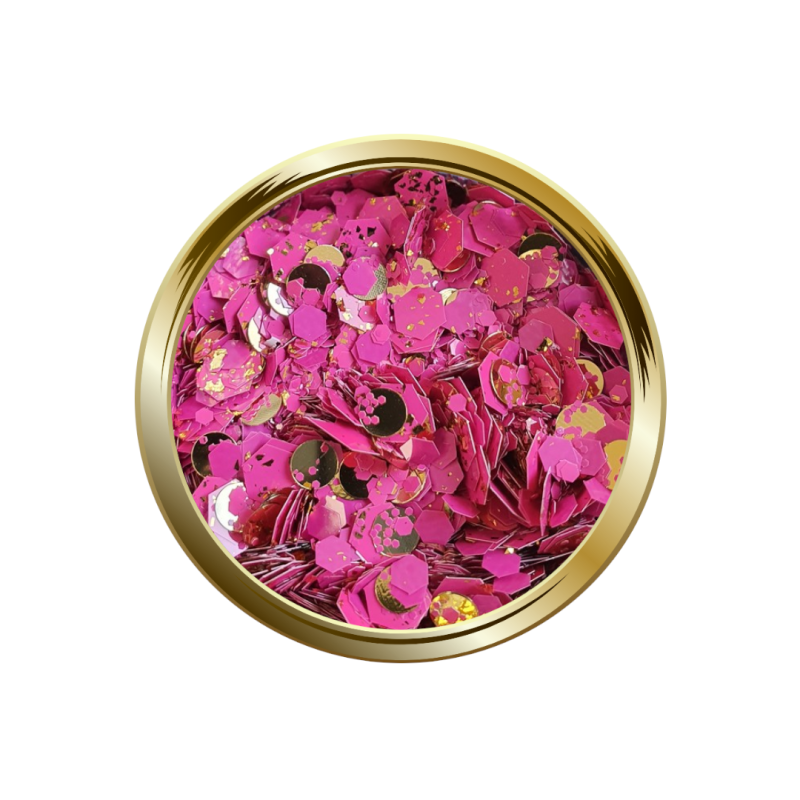 Mezcla Hoja Dorada y fucsia