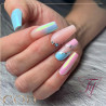 Nail art fait avec le Gel couleur Blue Silk