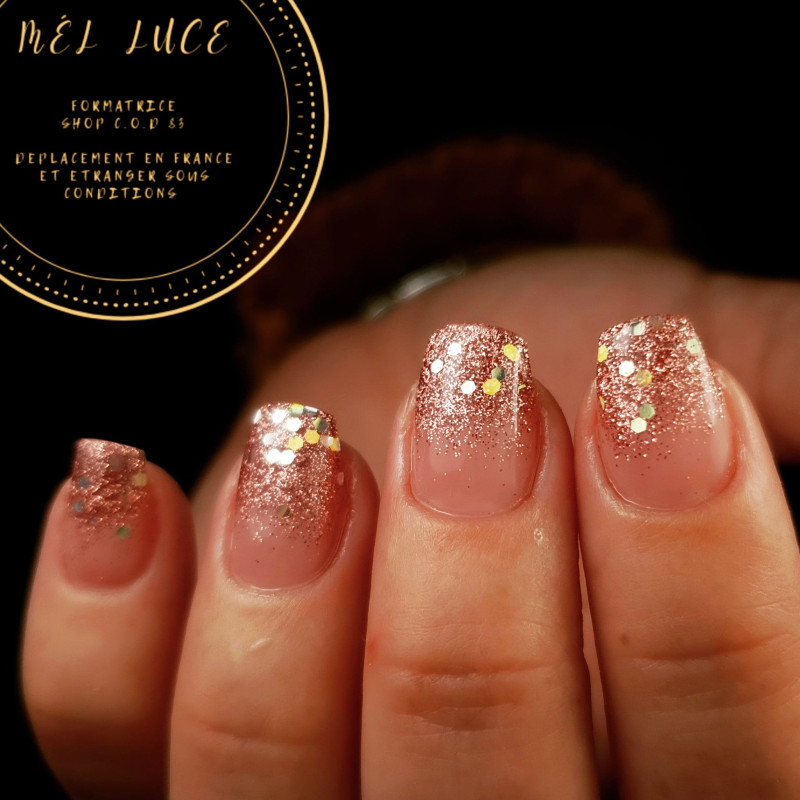 Square fait avec le Glitter Shine Pink Old