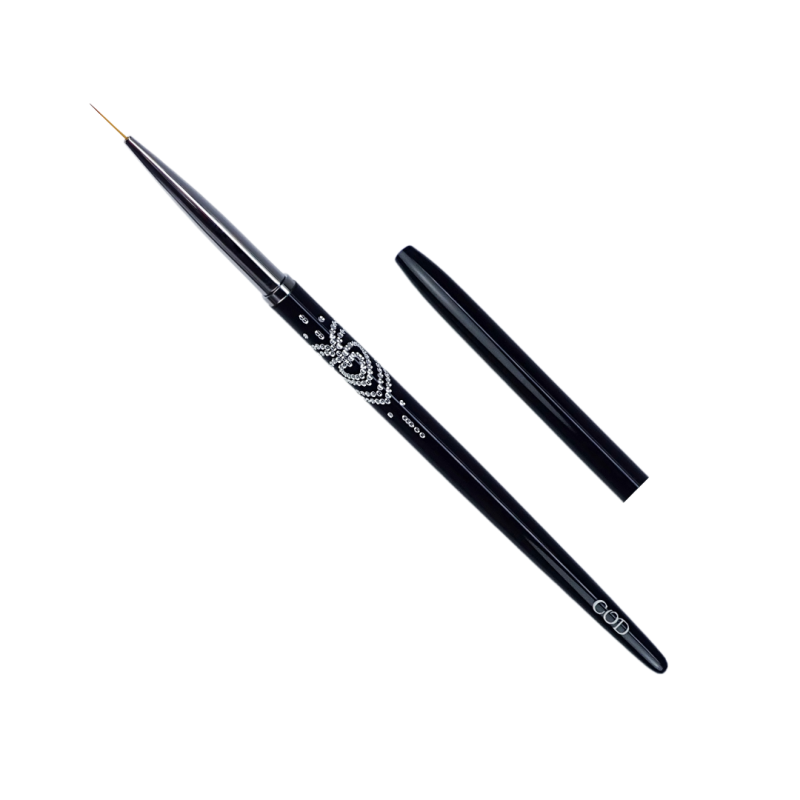 Pinceau liner strass 12 mm avec bouchon 