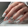 Nail art fait avec les Pigment Flakes Argent 
