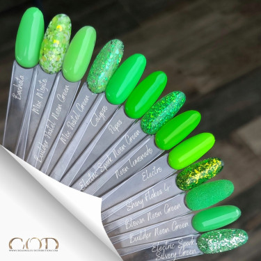 Nuancier de vert avec les Glitter Néon Green