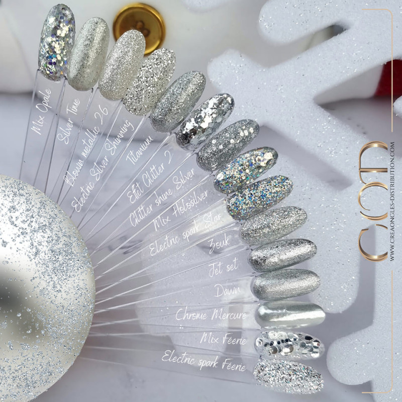 Tips de toute la gamme argenté dont le Gel couleur Night City