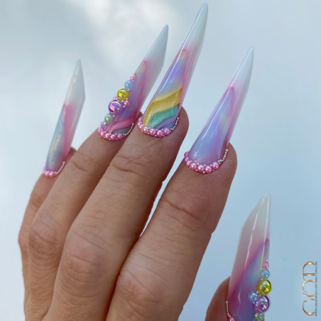 Nail art fait avec l'Acrygel Color Pastel Green Nail art fait avec l'Acrygel Color Pastel Green