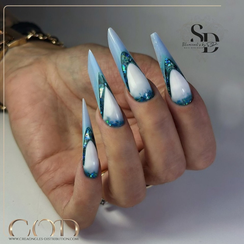 Stiletto d'Acrygel Color pastel Blue
