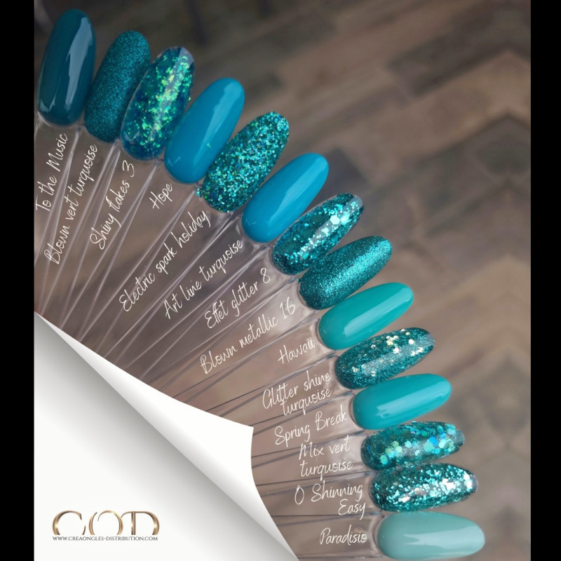 Nuancier de Bleu avec les Effet Glitter 08