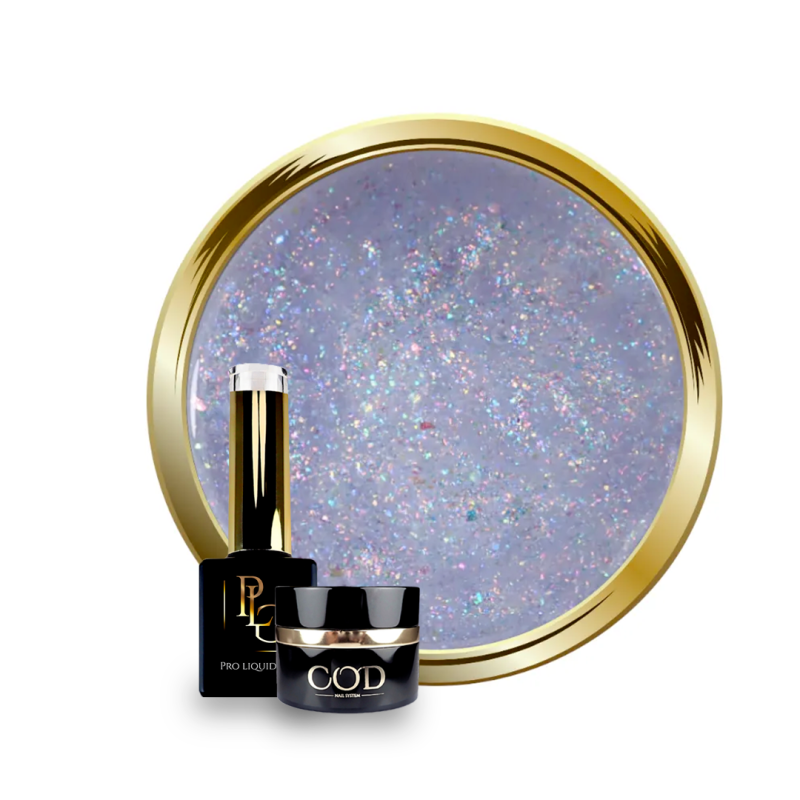 Flacon, pot et pastille du Pro Liquid Gel Shimmer Aurora