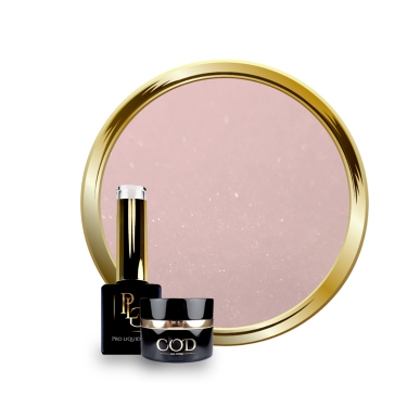 Flacon, pot et pastille du Pro Liquid Gel Glitter Rosy