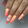 Pose ongle coffin long avec Builder Color Pastel Orange