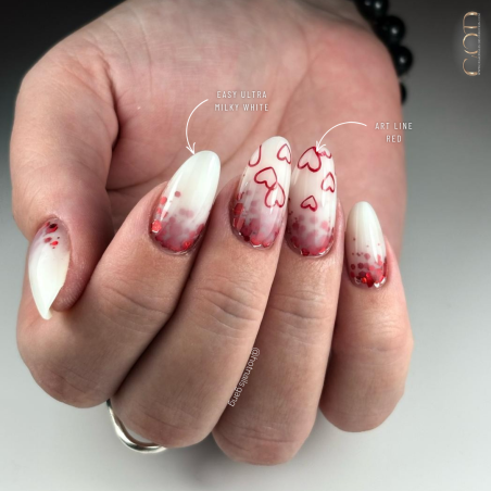 Pose avec le Easy Ultra Milky White et le Art Line Red Pose avec le Easy Ultra Milky White et le Art Line Red