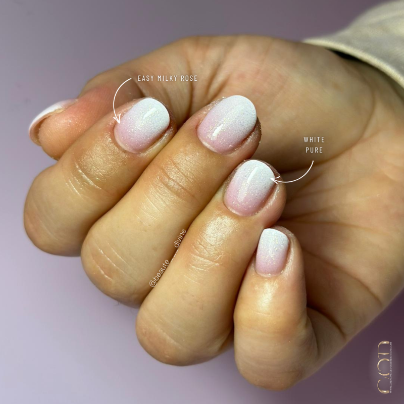 Pose babyboomer en renfort avec le Easy Milky Rose et le White Pure