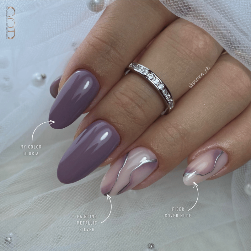 Pose avec le Fiber Cover Nude, le My Color Gloria et le Painting Metallic Silver