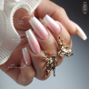 Pose coffin babyboomer avec le  Fiber Ultra Pink et White et le Pigment effet perle