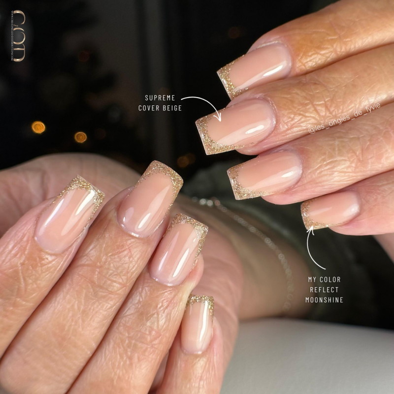 Pose carrée avec le Supreme Cover Beige et le My Color Reflect Moonshine en french