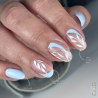 Pose d'ongles avec nail art réalisé avec le vsp Icy Mint bleu pastel