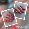 Pose ongles avec effet cat eyes et reflective Rainbow collection