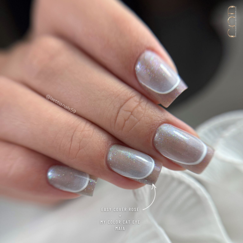 Pose carrée avec le My Color Cat Eye Maia sur le gel Easy Cover Rose