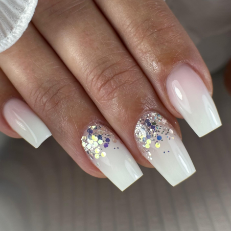 Pose carrée avec les paillettes mix féerie