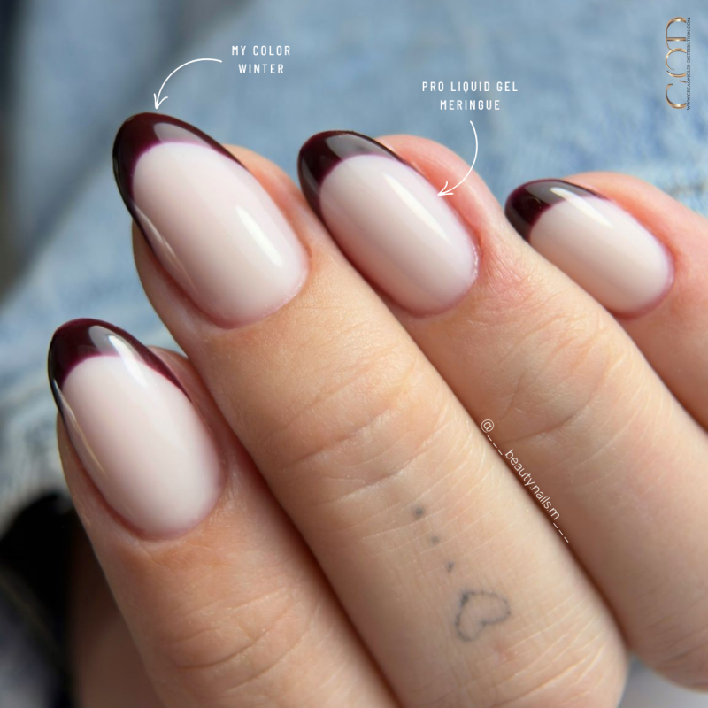 Pose en amandes avec le My Color Winter et le PLG Meringue