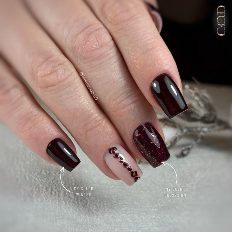 Pose coffin courte avec le My Color Winter, Obsession et le Easy Cover Nude