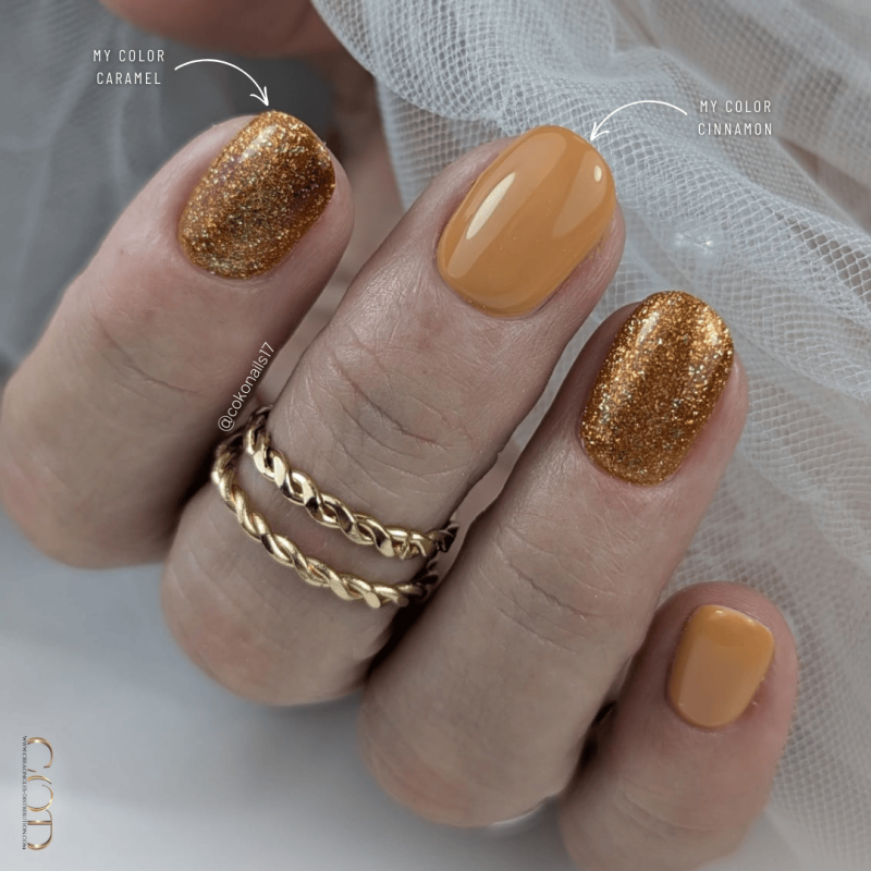 Pose ovale avec le My Color Cinnamon et Caramel