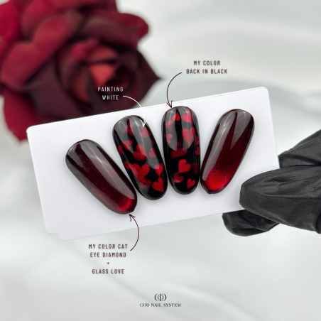 Caspules faites avec les My Color Back In Black, Glass Love, Cat Eye Diamond et le Painting White