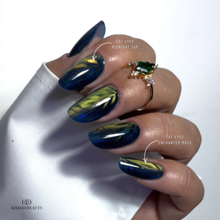 Pose amande avec le vernis semi permanent  Enchanted Moss