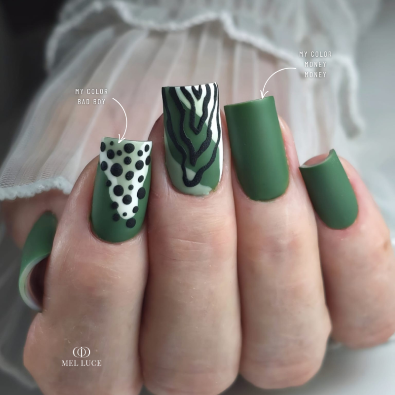 Pose carrée avec le My Color Money Money, vert sapin