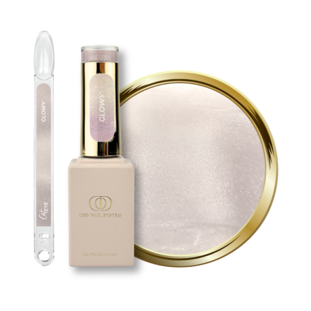 Flacon, tips et pastille du vernis semi permanent cat eye Glowy