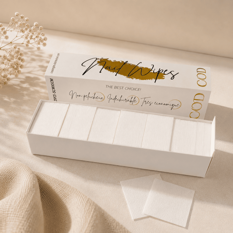 nail wipes , linguette non pelucheux