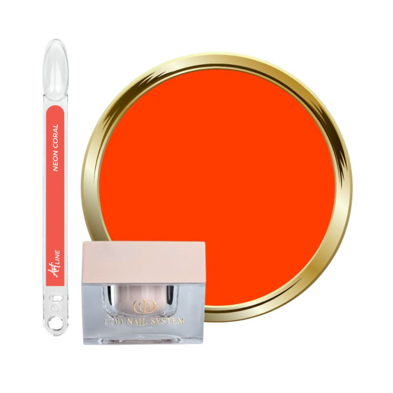 Pot, tips et pastille Art Line néon corail
