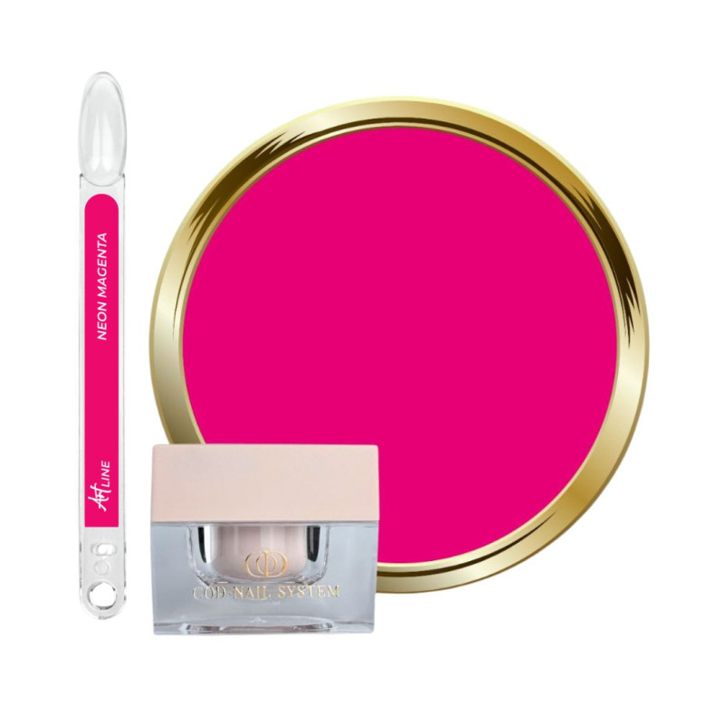 Pot, tips et pastille Art Line néon magenta