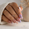 ongle avec nail art blooming couleur parme