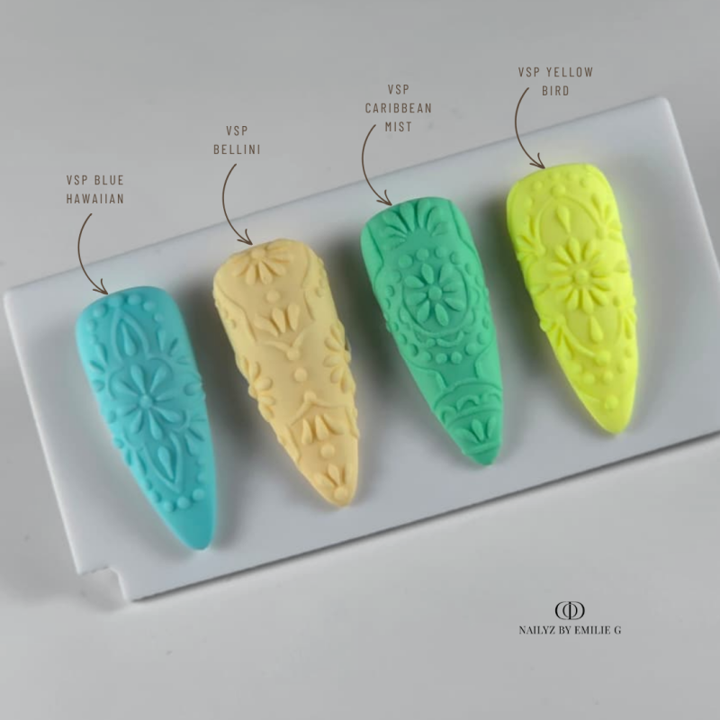 Caspules d'ongles Nail Art avec le vernis semi permanent Blue Hawaiian bleu turquoise