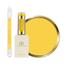 Flacon, tips et pastille du vernis semi permanent Baila Baila, jaune poussin