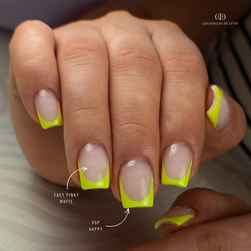 Pose d'ongles carrée avec le Easy Pinky White