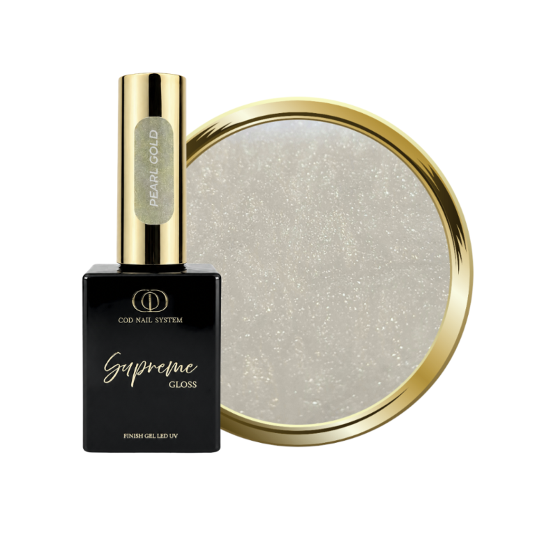 Supreme Gloss Pearl Gold avec son flacon et sa pastille