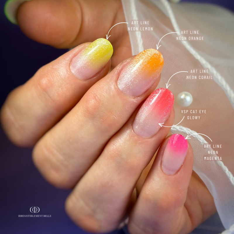 Pose en amandes avec le vernis semi permanent Cat Eye Glowy nude gris beige