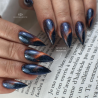 Pose d'ongles stilettos avec le vernis semi permanent Cat Eye Andromeda