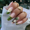 Pose en amandes avec le vernis semi permanent Sweet Break, vert forêt kaki