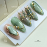 Capsules d'ongles nail art avec le vernis semi permanent Cat Eye Velvet Touch, vert pastel