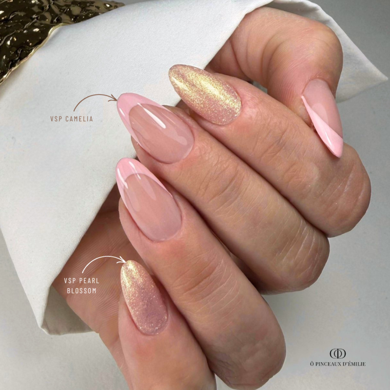 Pose d'ongles en amandes avec le My Color Pearl Blossom, rose nacré