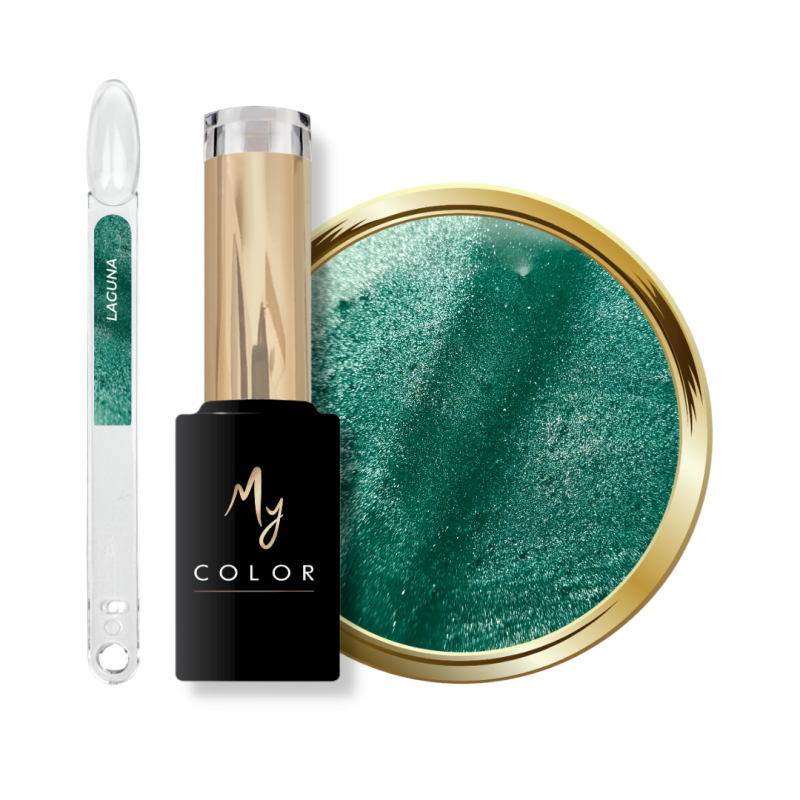 Tips, flacon et pastille du My Color Cat Eye Laguna